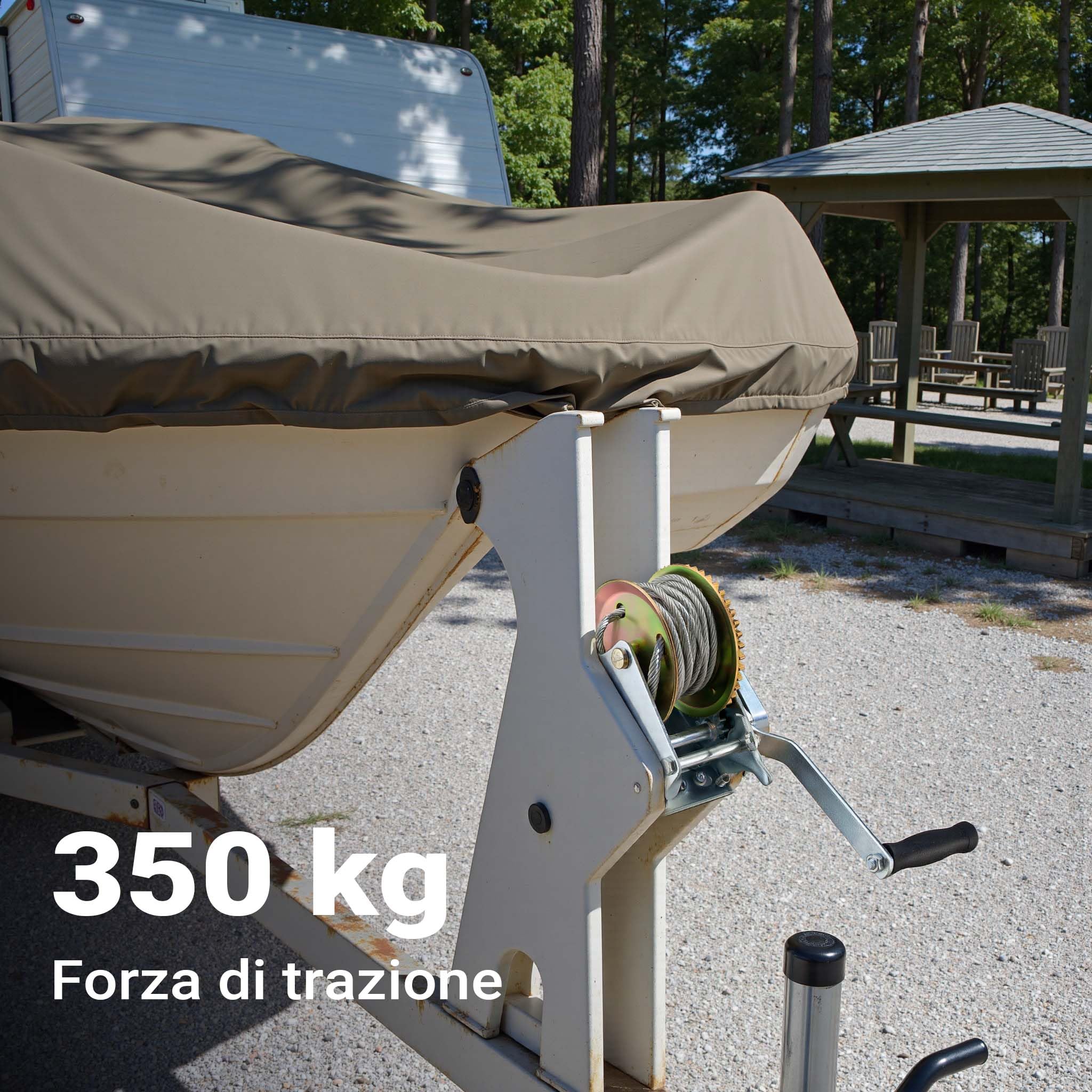 Wiltec Verricello manuale 350 kg fune 10 m argano