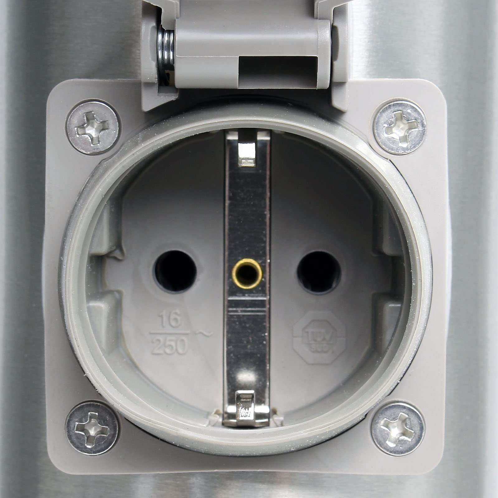 Wiltec Colonna multipresa giardino 4 prese acciaio IP44