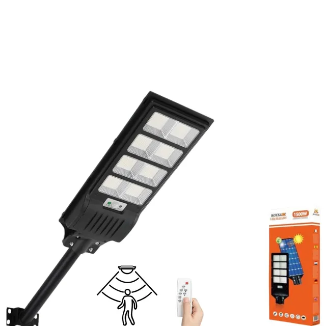 DE ROSA SHOP Lampione Solare LED 1500W 6500K con Telecomando
