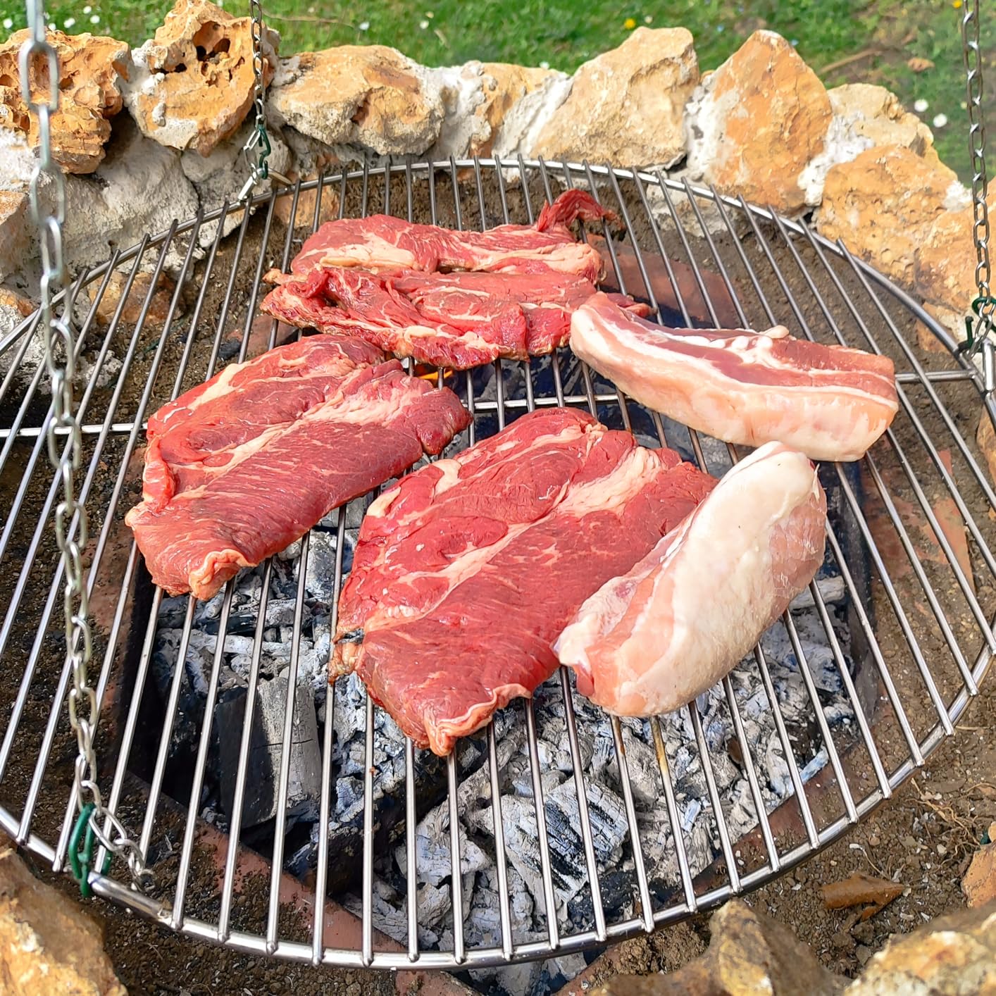 Wiltec Griglia Barbecue Rotonda Ø 44,5 cm Acciaio Inox