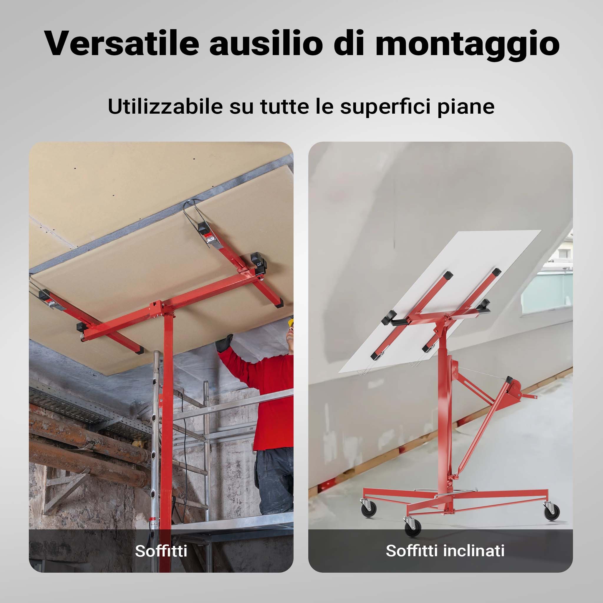 Wiltec XXL alzalastre 68 kg 140-350 cm rosso