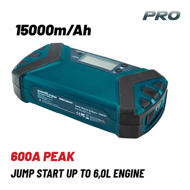 Bormann Pro Booster Avviatore Batteria Auto 12V 15000mAh 600A