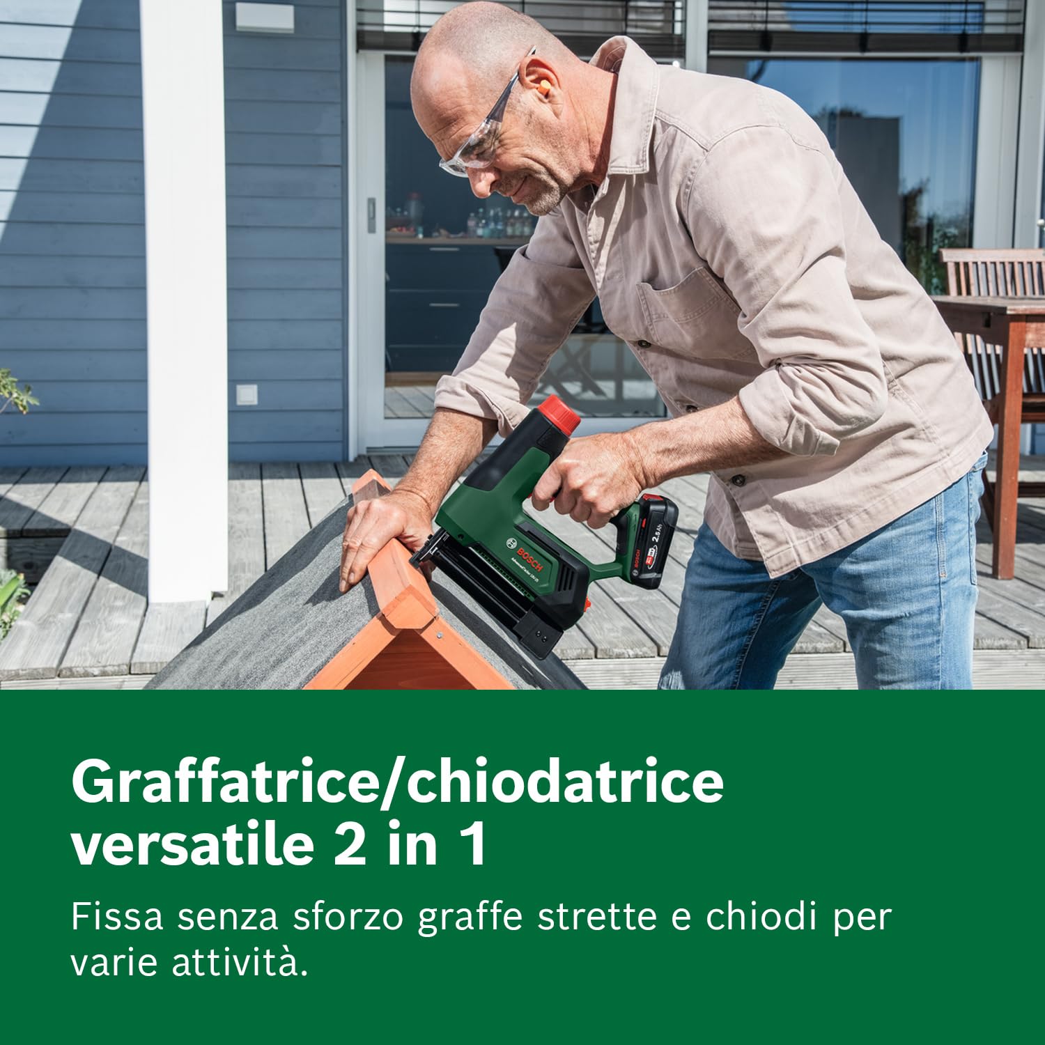 Bosch AdvancedTacker 18V-25 Graffatrice Batteria con Accessori