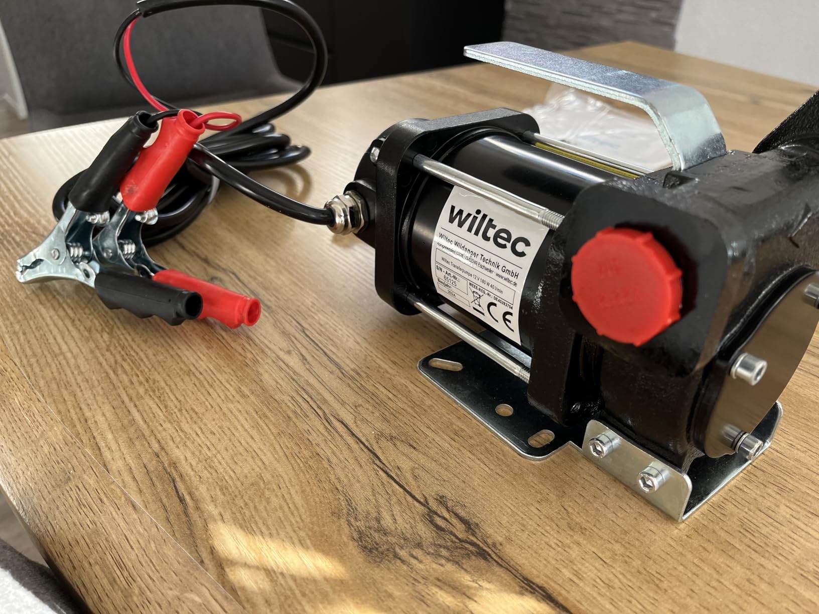 Wiltec pompa travaso carburante 12V 40 l/min 180W
