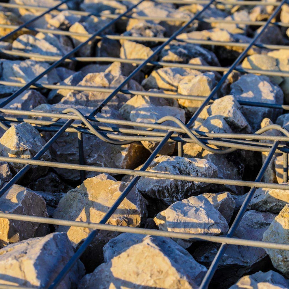 Wiltec gabbione metallico 100x80x30 cm filo 4 mm zincato