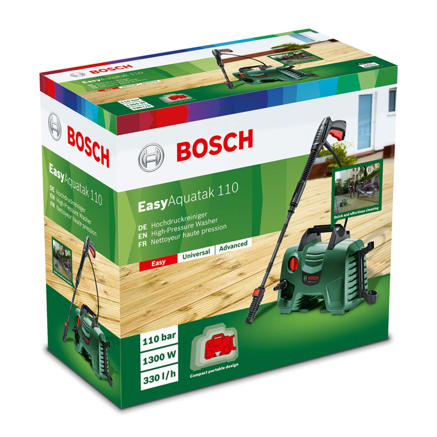 Bosch EasyAquatak 110 idropulitrice 110 bar 1300W verde