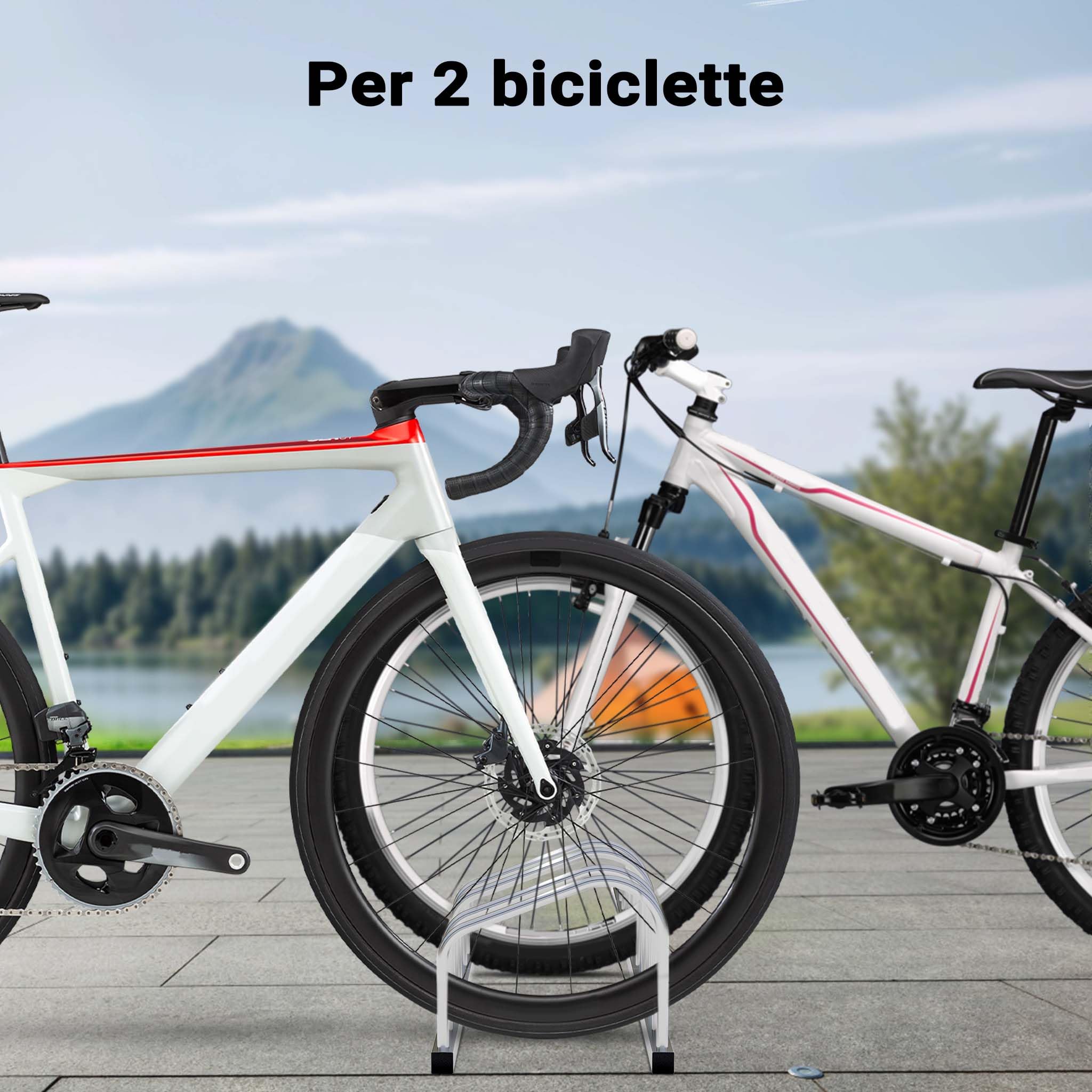 Wiltec Rastrelliera Bici 2 Posti in acciaio zincato