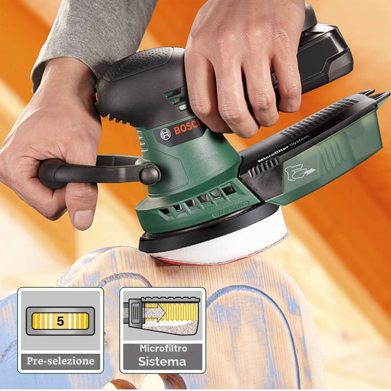 Bosch AdvancedOrbit 18 Levigatrice Eccentrica 18V Corpo