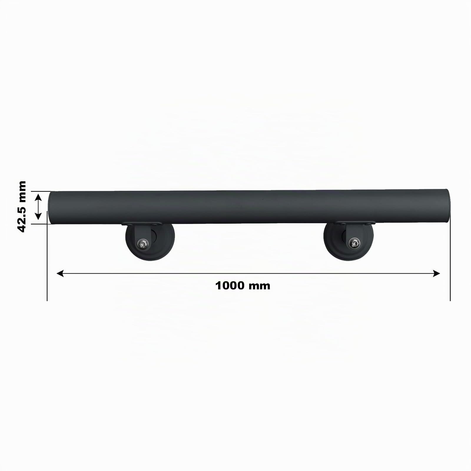 Wiltec Corrimano Scale 190 cm Acciaio Inox Nero