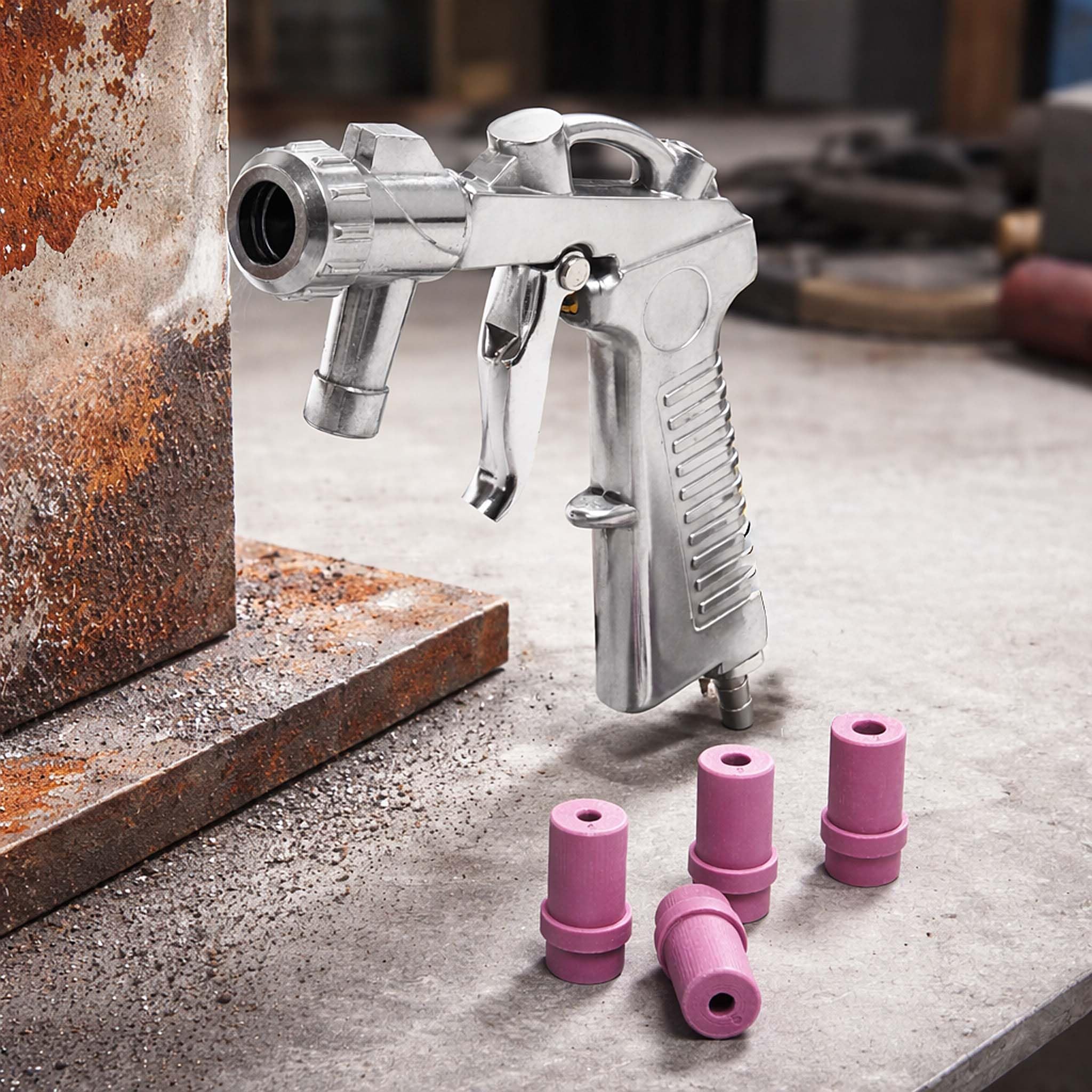 Wiltec pistola sabbiatrice aria compressa 4 ugelli 2-8 bar