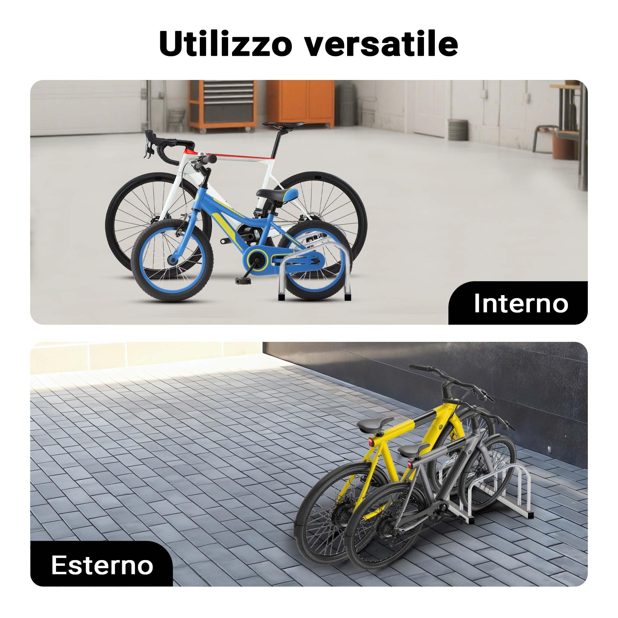 Wiltec Rastrelliera Bici 2 Posti in acciaio zincato