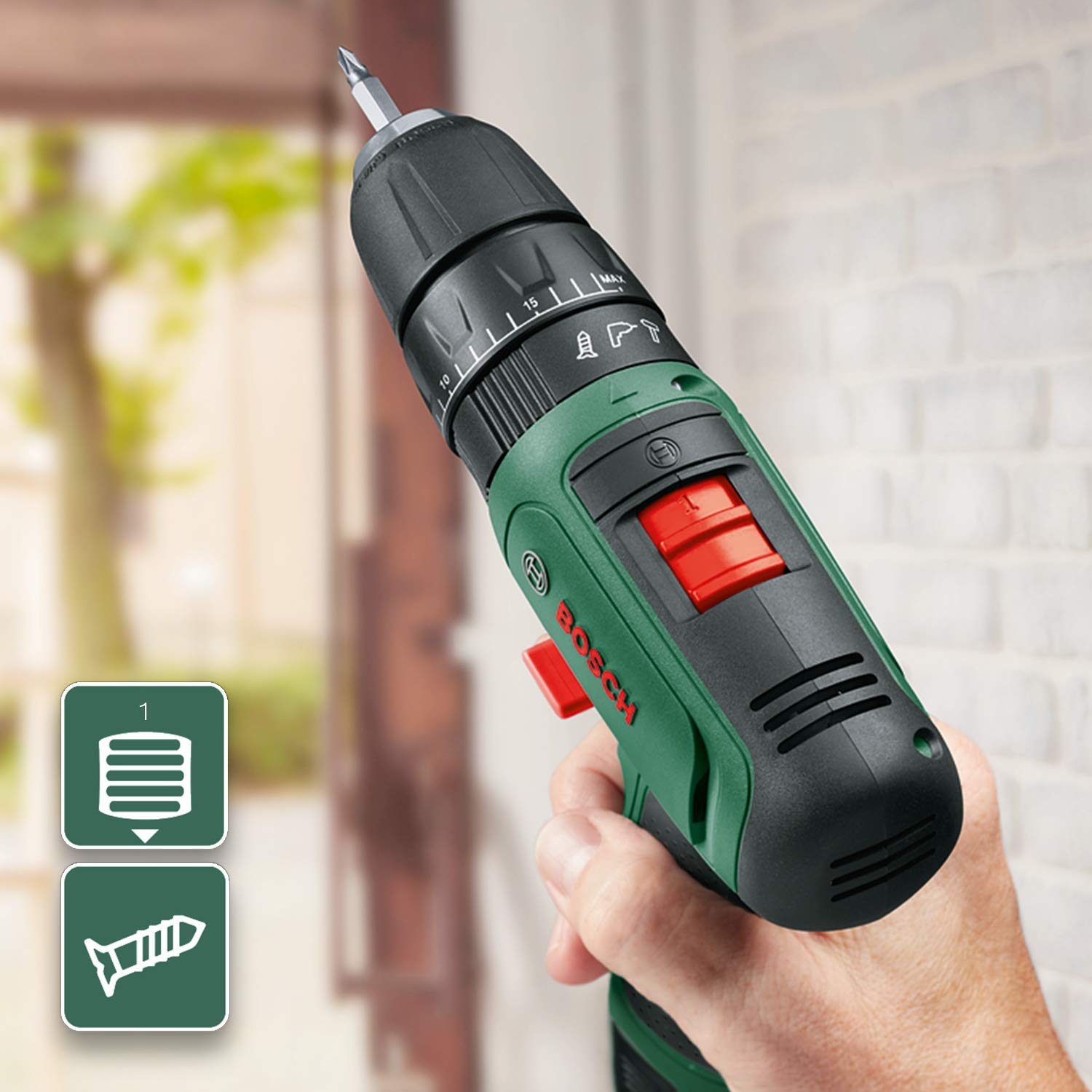 Bosch Easy Trapano Battente 12V Set Premium 2 Batterie percussione