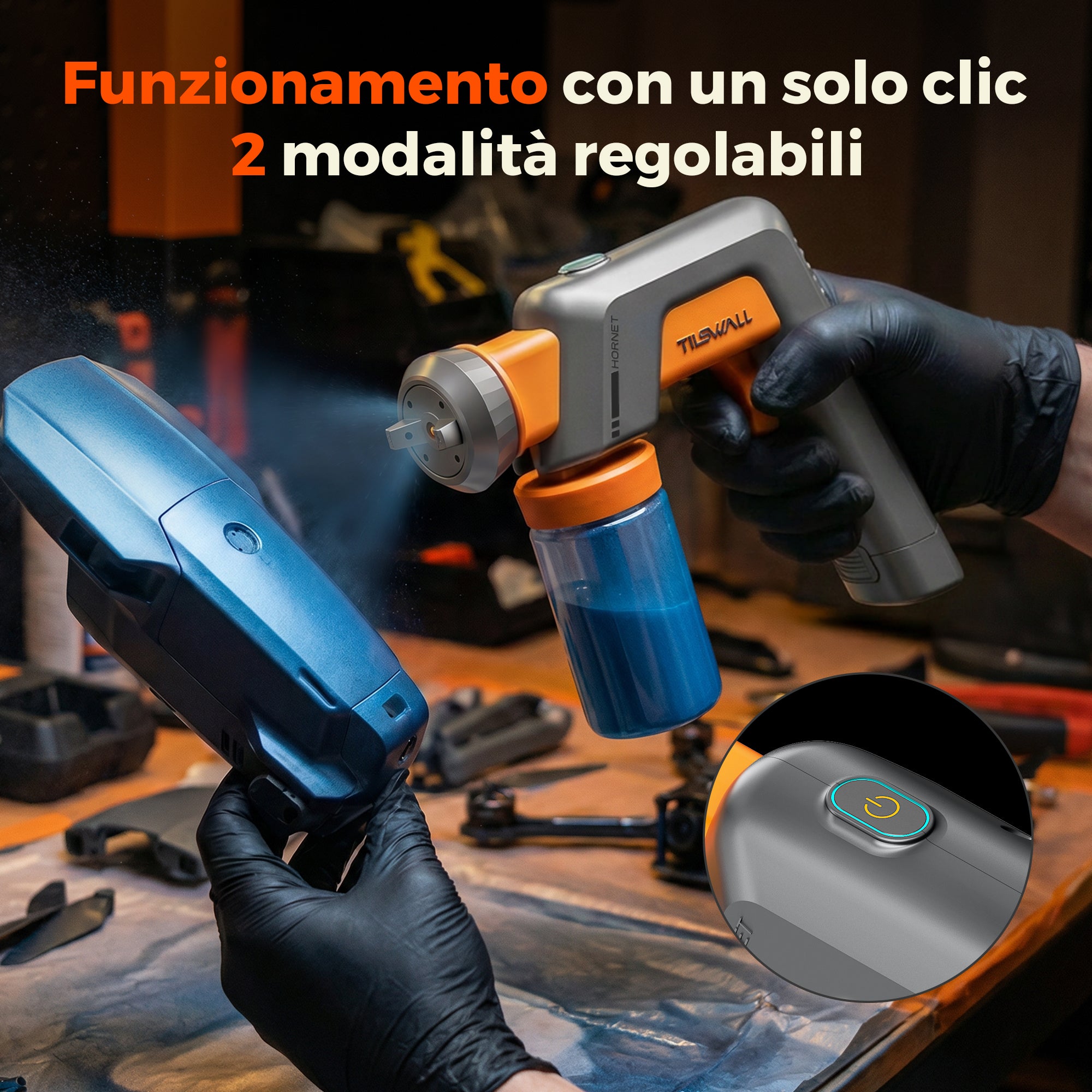Tilswall Hornet Pistola a Spruzzo a Batteria per Maker 450 g