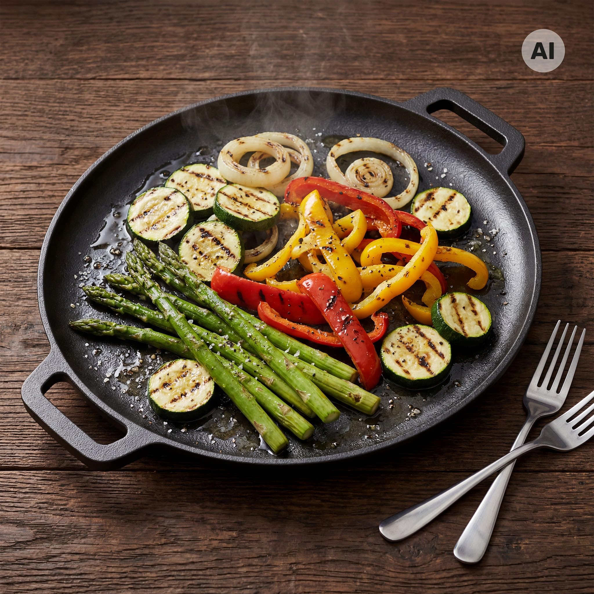 Wiltec Tegame 34,5 cm Padella Ghisa Antiaderente Forno