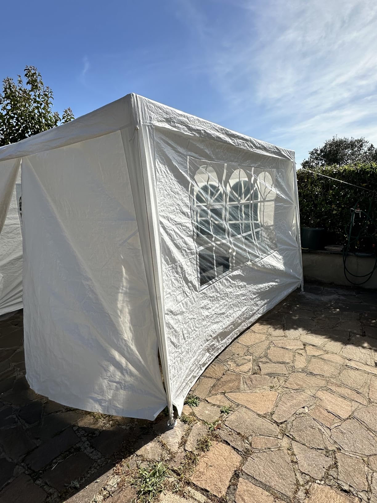 Wiltec Gazebo Blu 3x3m con Pareti Laterali Protezione UV50+