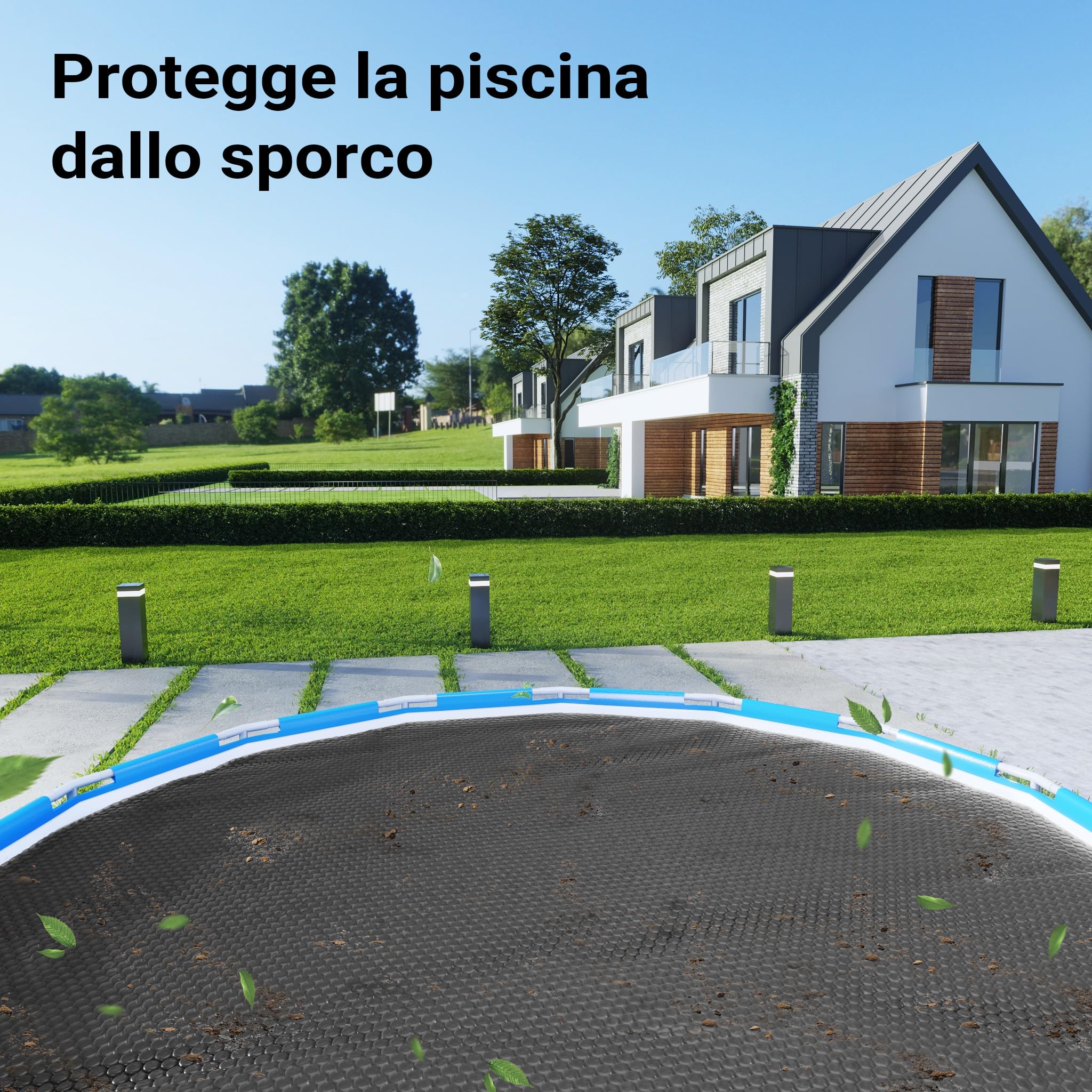 Wiltec Copertura isotermica piscina rotonda Ø 5 m nera 120µ