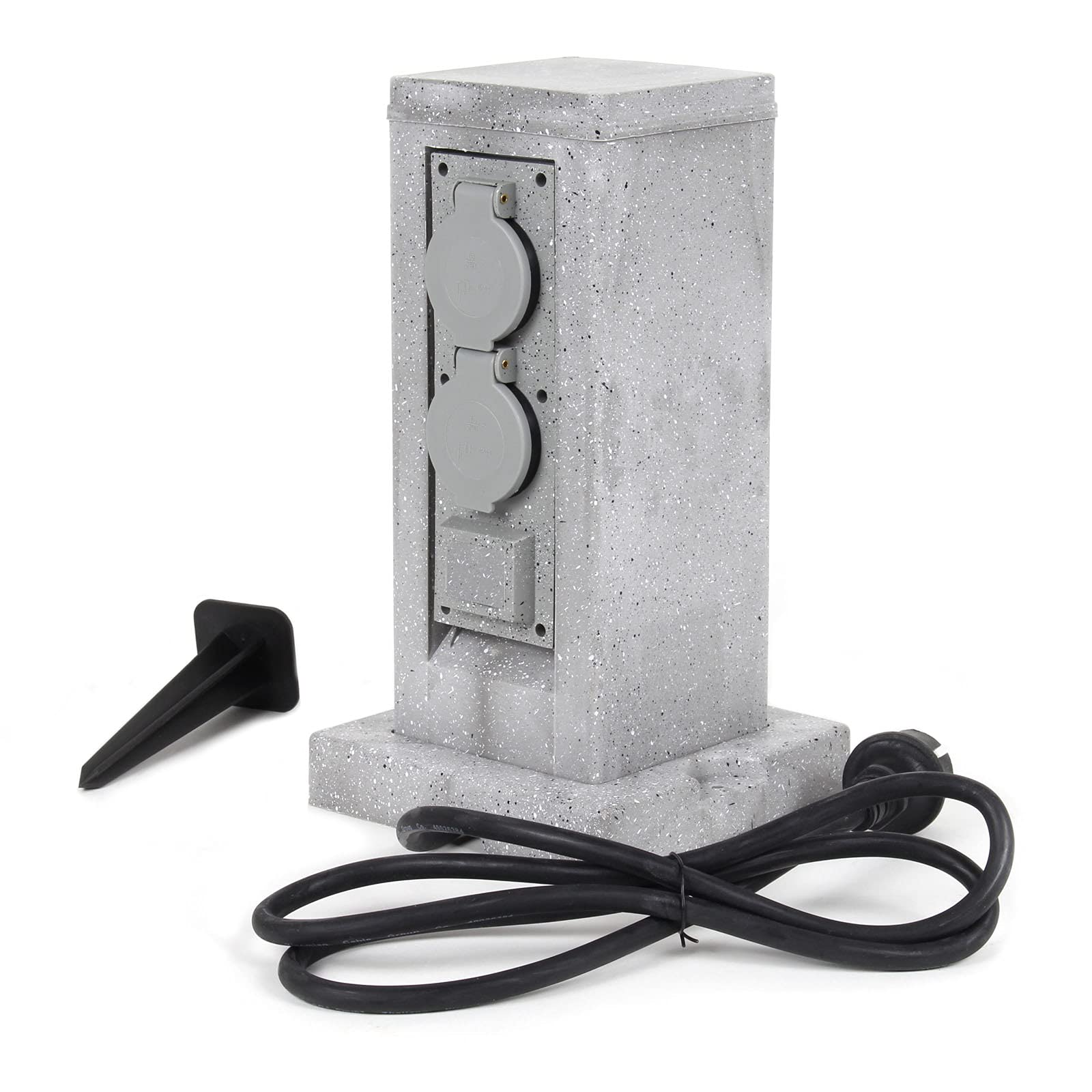 Wiltec colonna multipresa da esterno 4 prese IP44 con picchetto