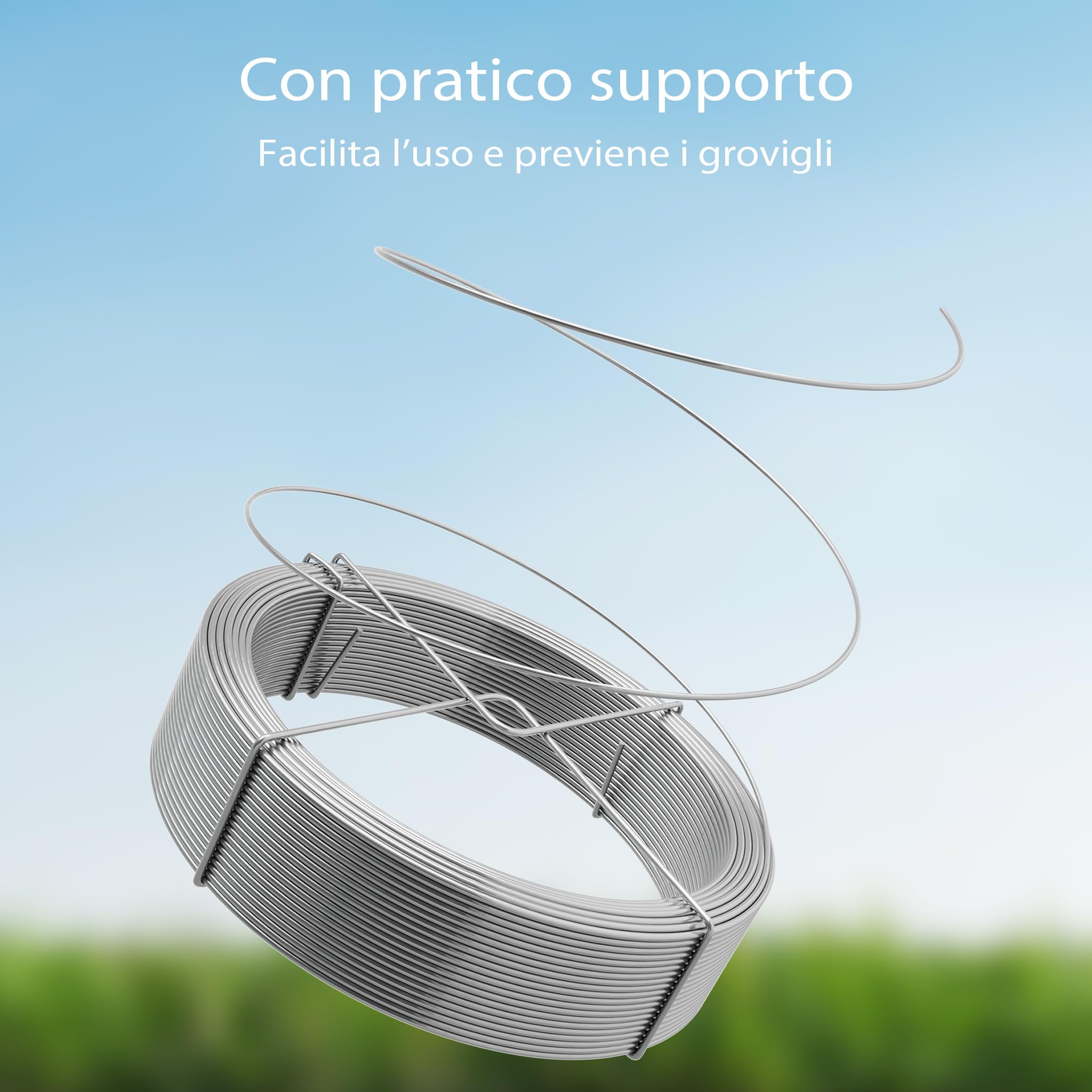 Wiltec Filo acciaio zincato 1,5 mm x 50 m argento