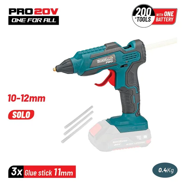 Bormann Pro Pistola per Colla a Caldo 20V Solo Stick 10-12mm