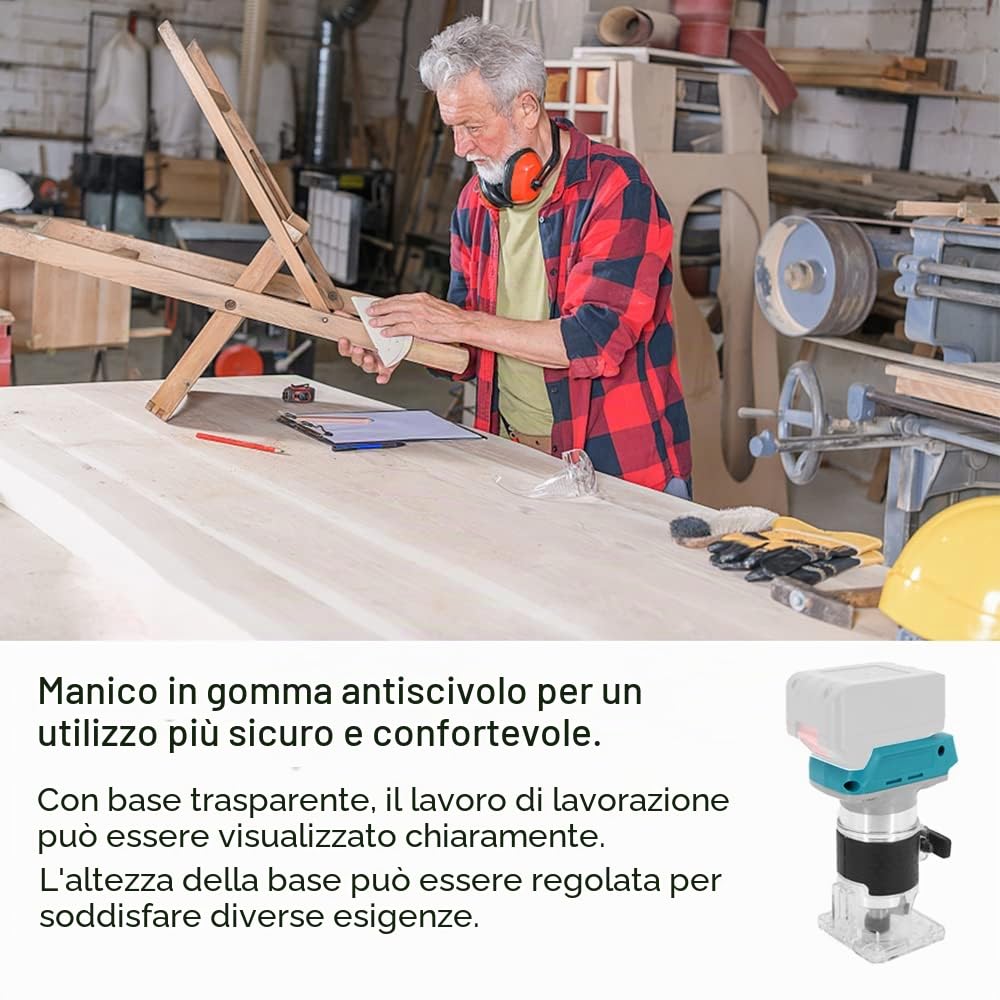 Weytoll Fresa Superiore a Una Mano Rifilatrice 6,35 mm 21V