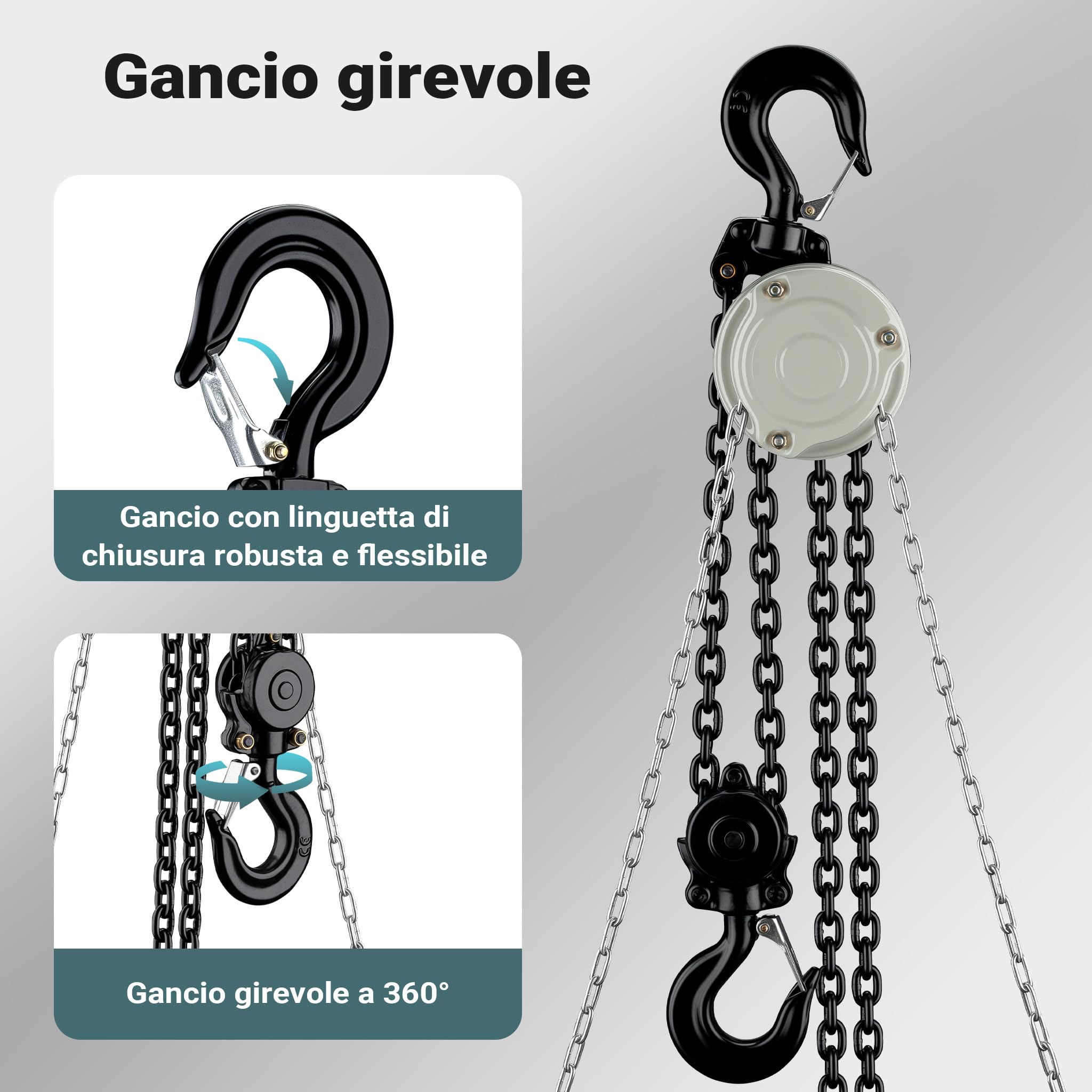 Wiltec VSK-2 Paranco Catena Manuale 2 t 3 m