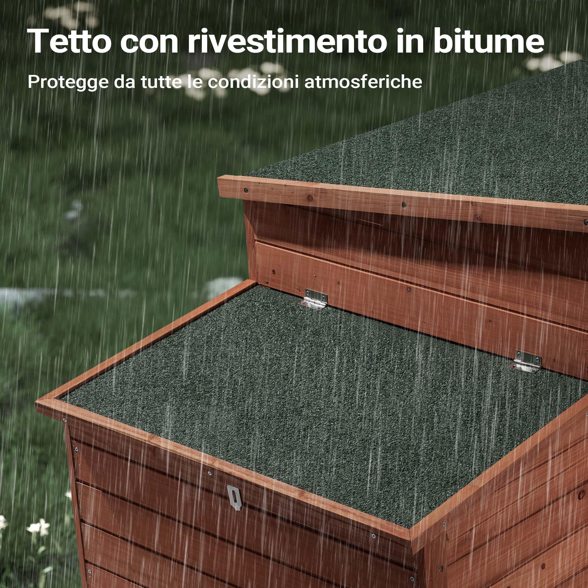 Wiltec Pollaio 136x74x70 cm in Legno con Nido