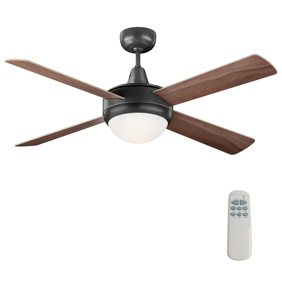 Wiltec Ventilatore Soffitto 122 cm lampadario 4 pale 53 W