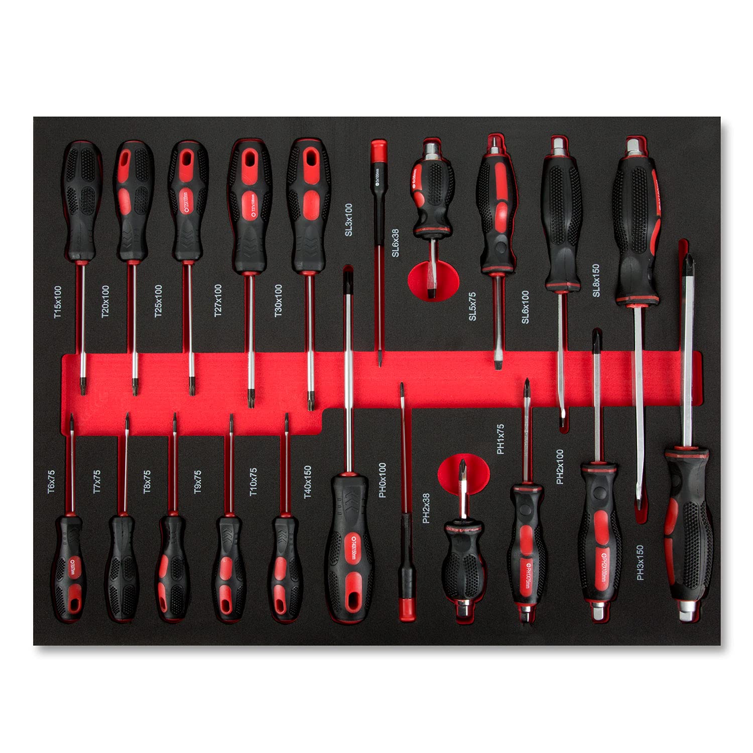 EBERTH Set Attrezzi 114 pezzi inserti schiuma rosso 3 cassetti