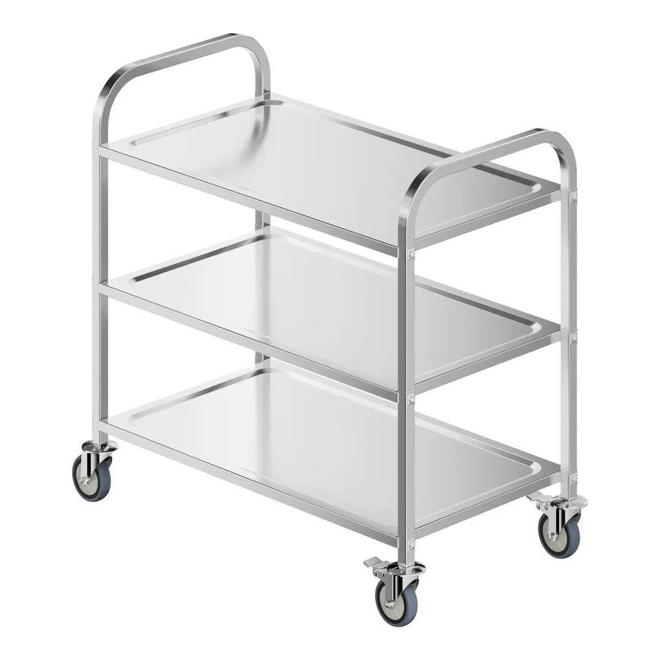 Wiltec carrello portavivande 3 ripiani acciaio inox 150 kg