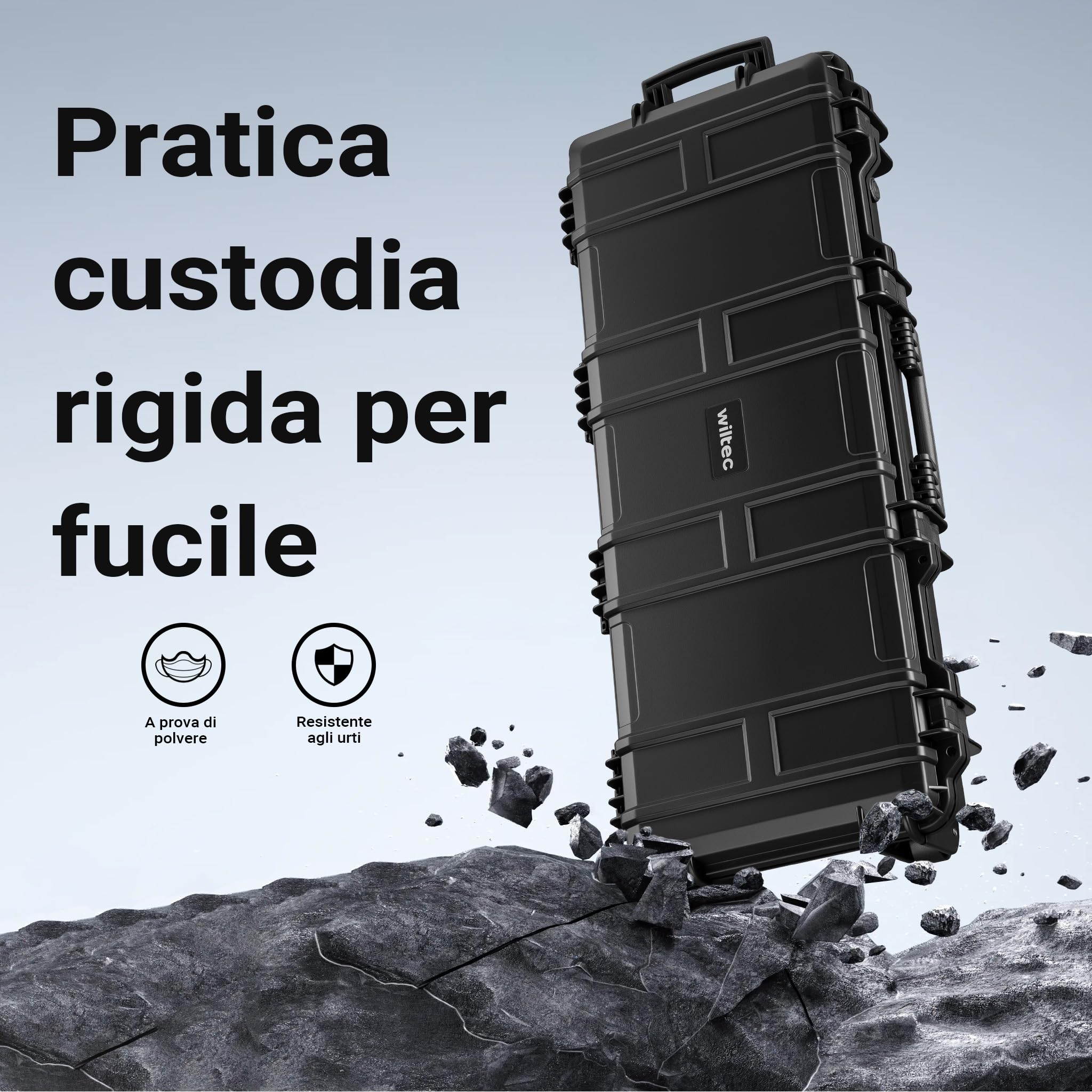 Wiltec Valigetta porta fucili 97,8cm schiuma IP67