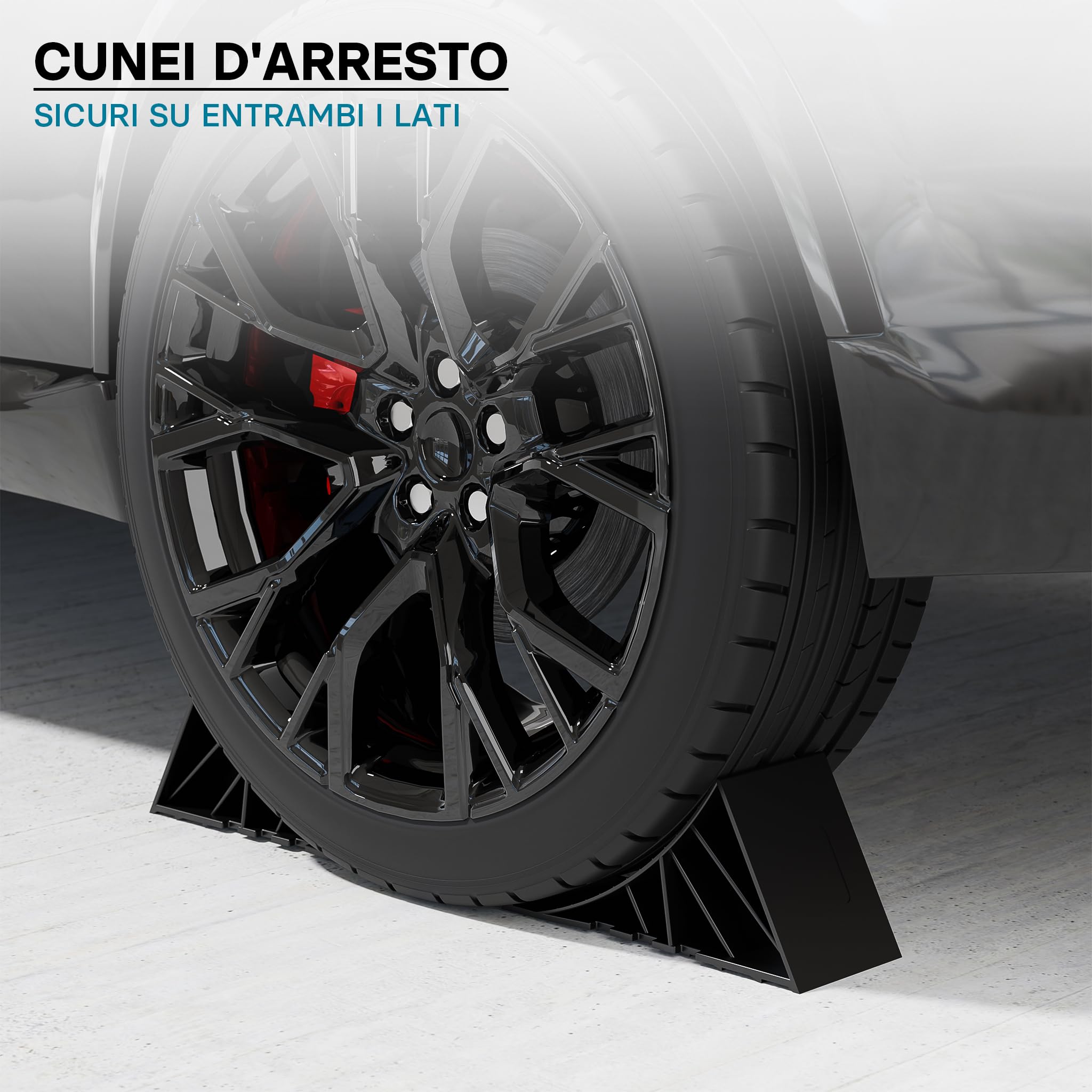 Wiltec Cunei Bloccaruota 2pz HDPE 1,6T 220x90x110mm Staffa