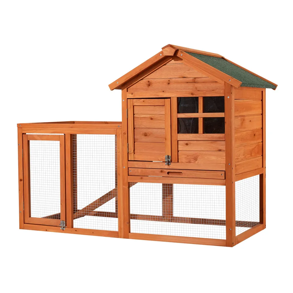 Wiltec conigliera 2 livelli legno 122x63x92 cm con recinto
