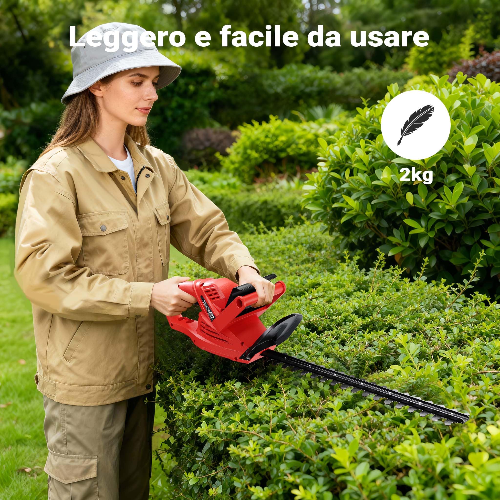Wiltec Tagliasiepi Elettrico 520W Lama 450 mm 16 mm