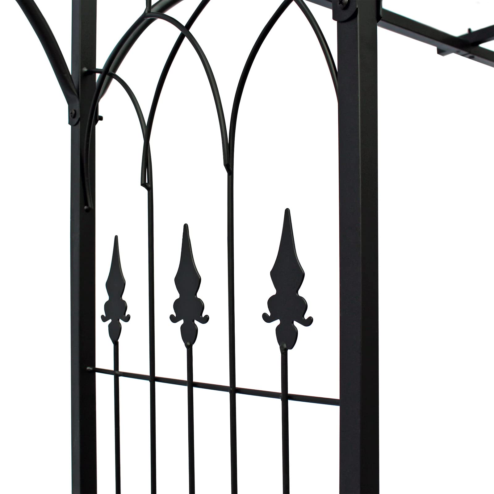 Wiltec Arco giardino rose 205x50x208cm acciaio nero