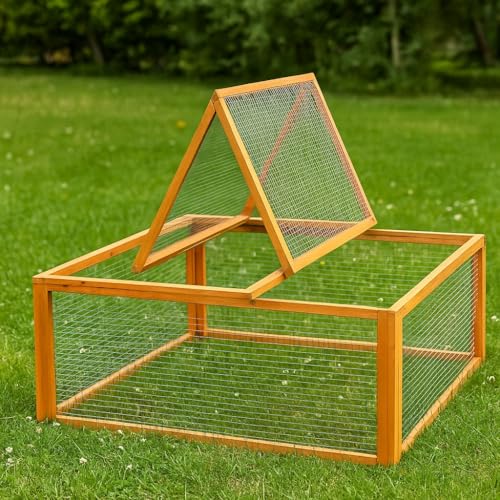 Wiltec Recinto conigli legno 100x100x45 cm con copertura