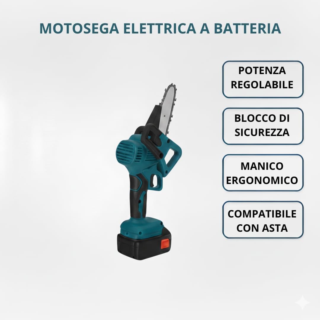 DE ROSA SHOP Kit Potatura 3 in 1 48V Forbice Motosega 6"