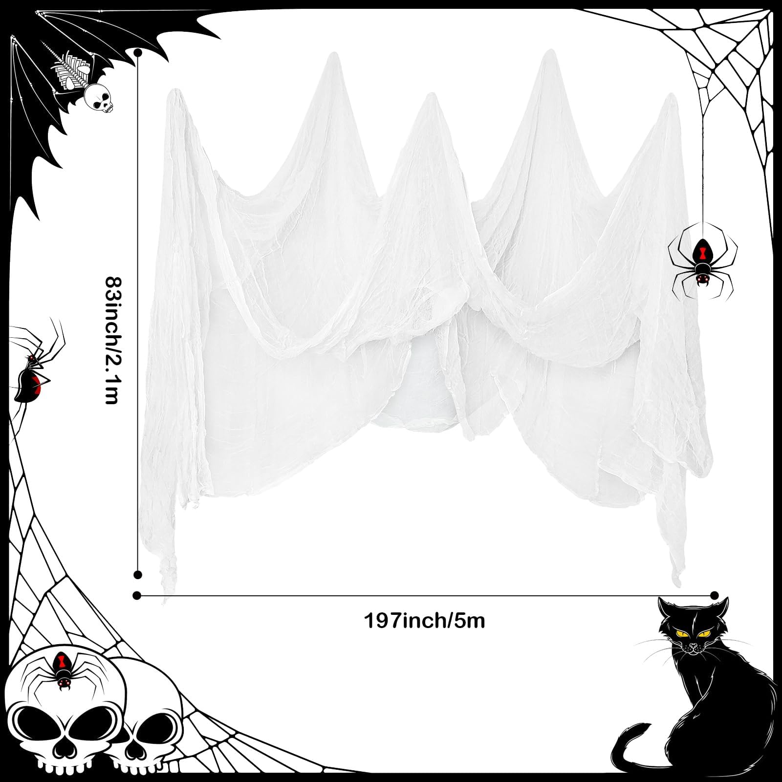Wzone telo Halloween bianco spaventoso 215x500 cm