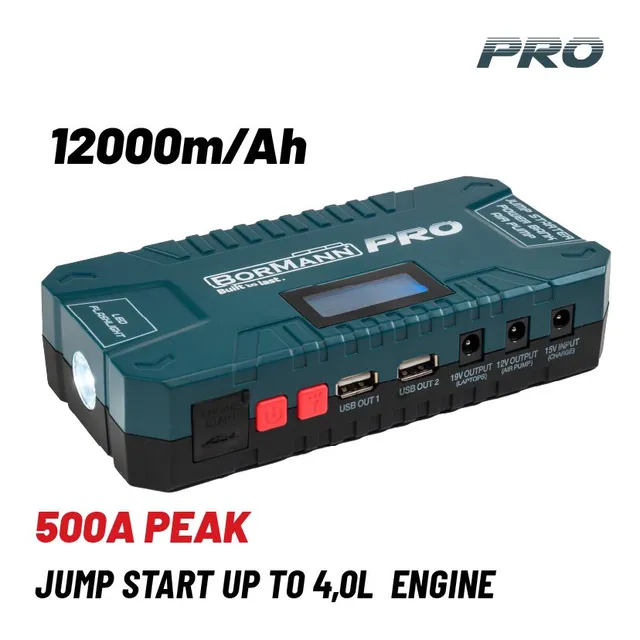 Bormann Pro powerbank booster auto 12V 12000mAh 500A