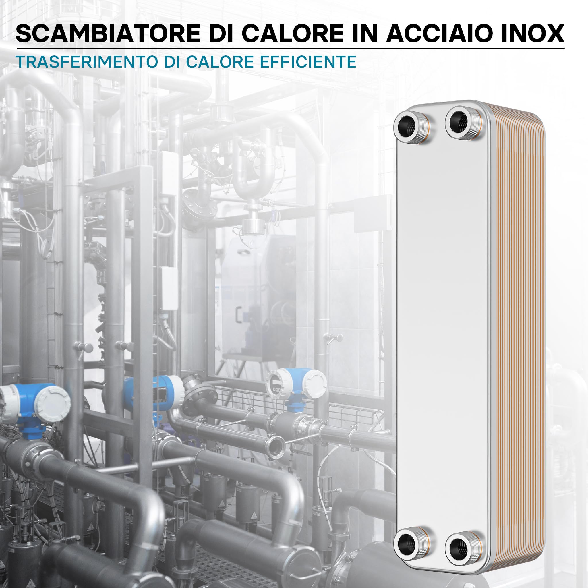 Wiltec 50684 scambiatore a piastre 30 piastre 330 kW inox