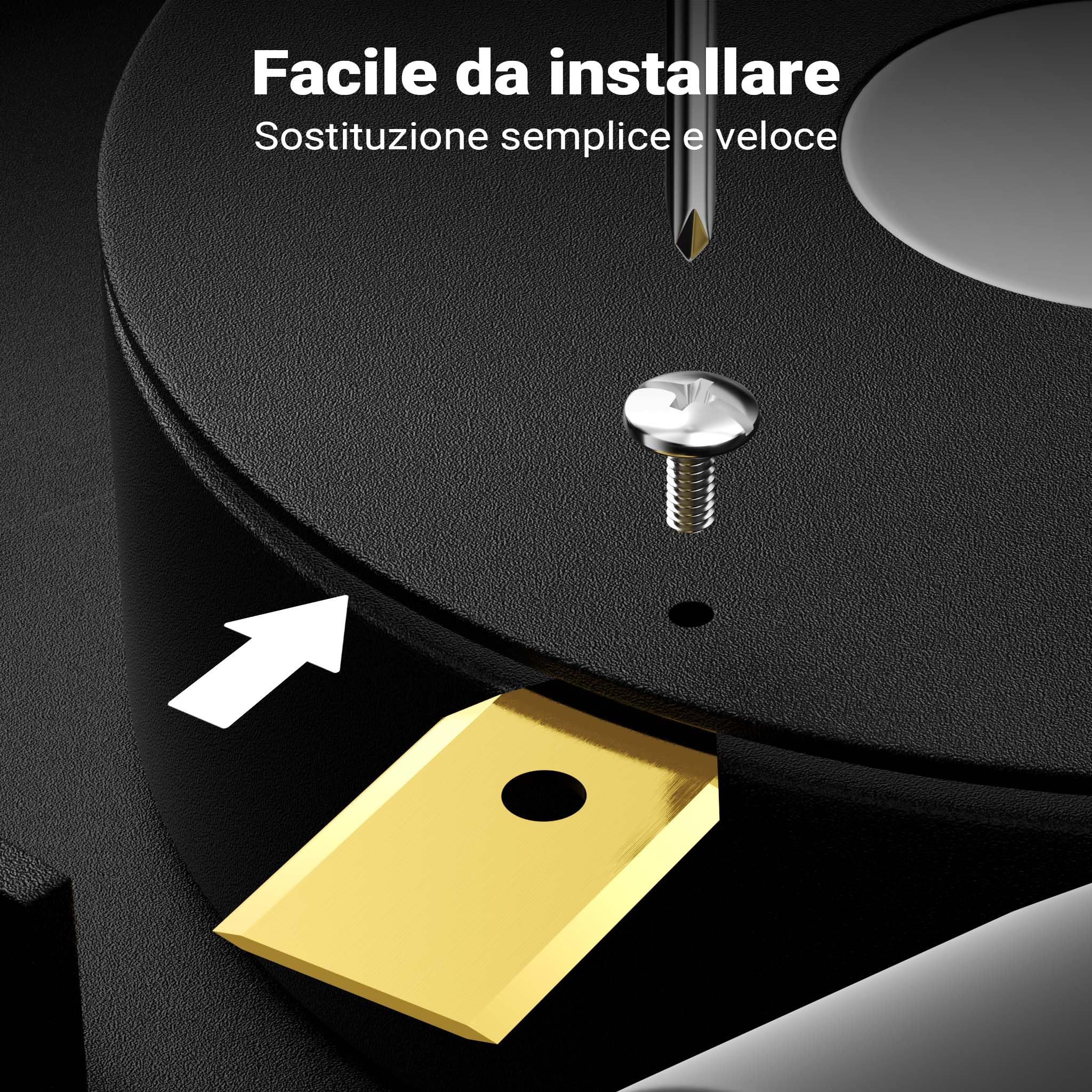 Wiltec lame robot rasaerba titanio V1 35x18mm 1 foro