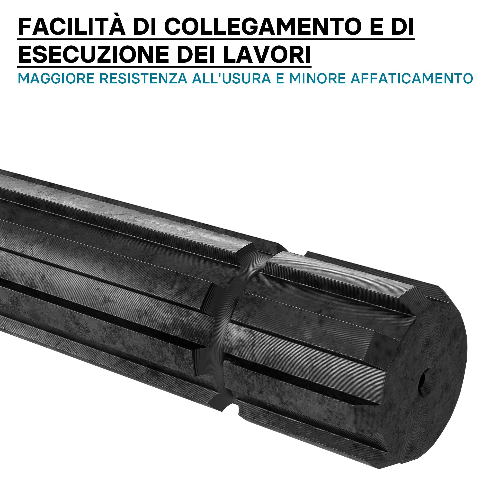 Wiltec GT2 Albero Scanalato Cardano 300 mm 8 Denti 1 1/2"