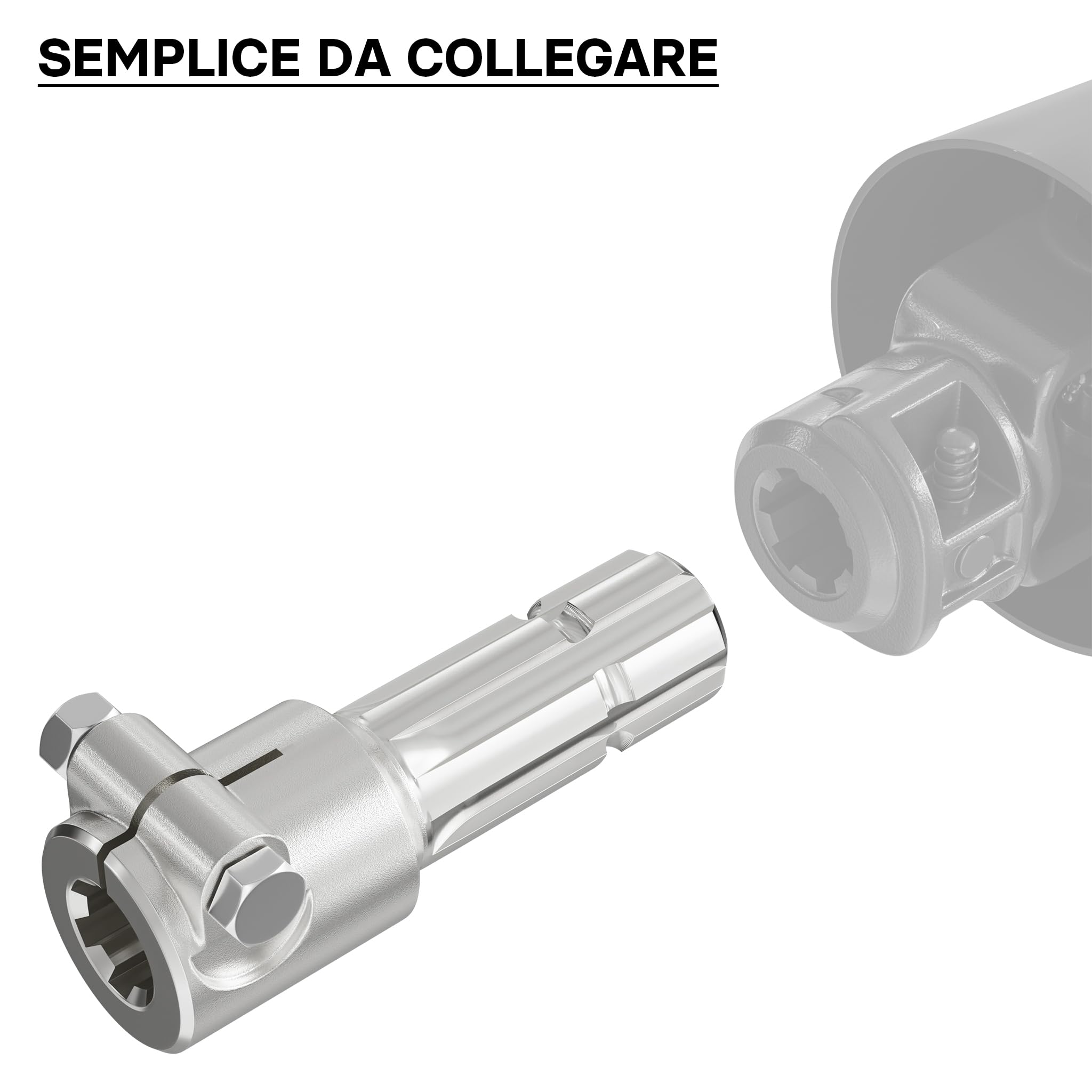 Wiltec Boccola Albero Cardanico 175 mm 6 Denti 1 3/8-1 3/4