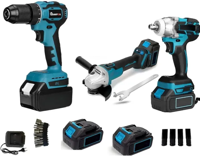 DE ROSA SHOP Kit 3 in 1 trapano smerigliatrice avvitatore impulsi