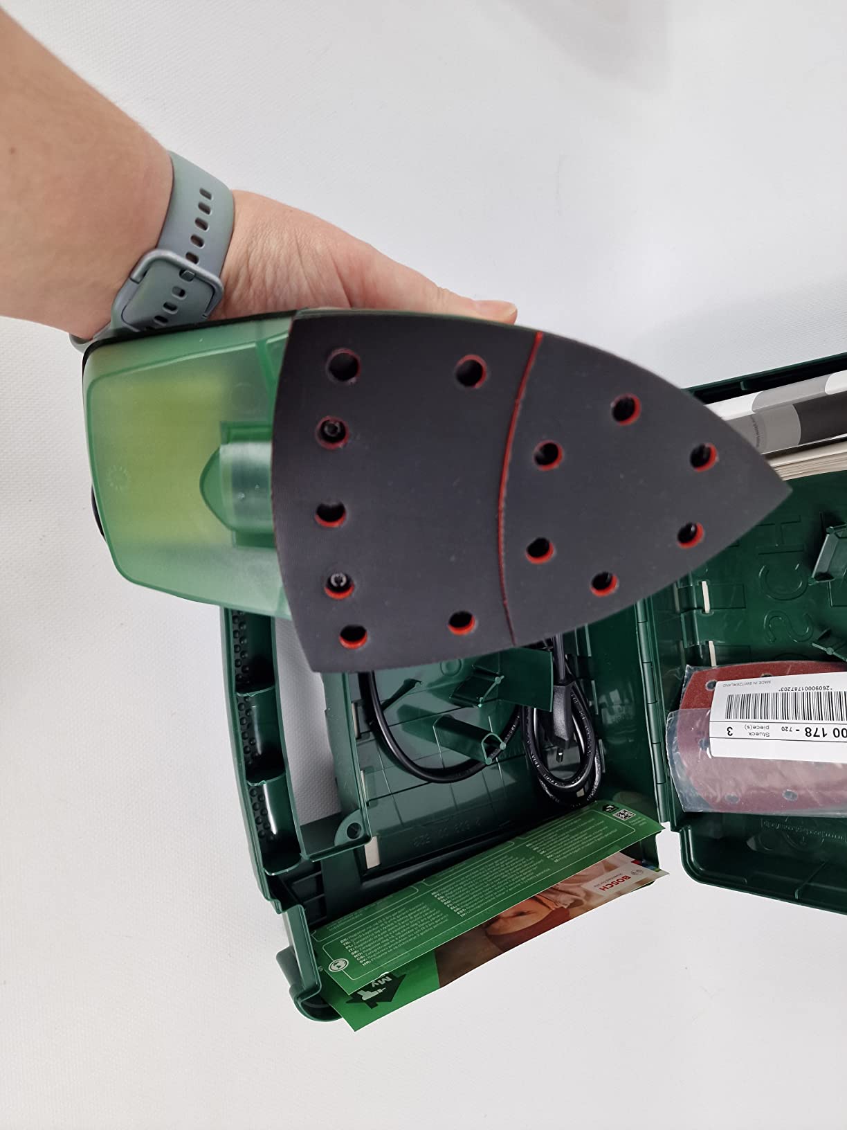 Bosch PSM 80 A Levigatrice Palmare 80W con valigetta