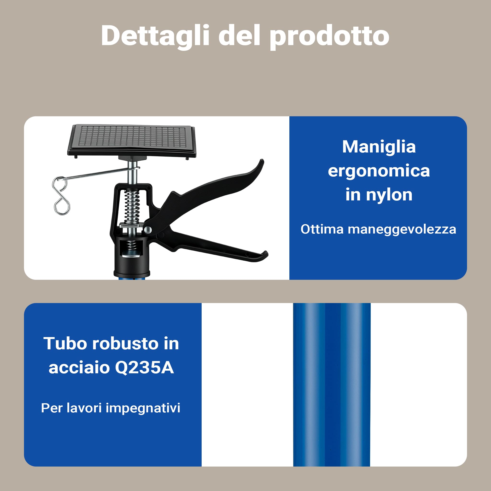 Wiltec Puntello Telescopico Acciaio 115-290 cm 30 kg
