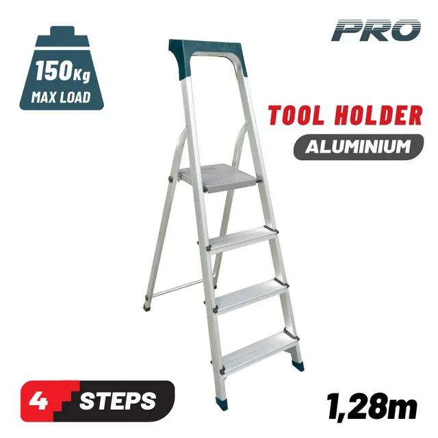 Bormann scala alluminio 4 gradini con vaschetta