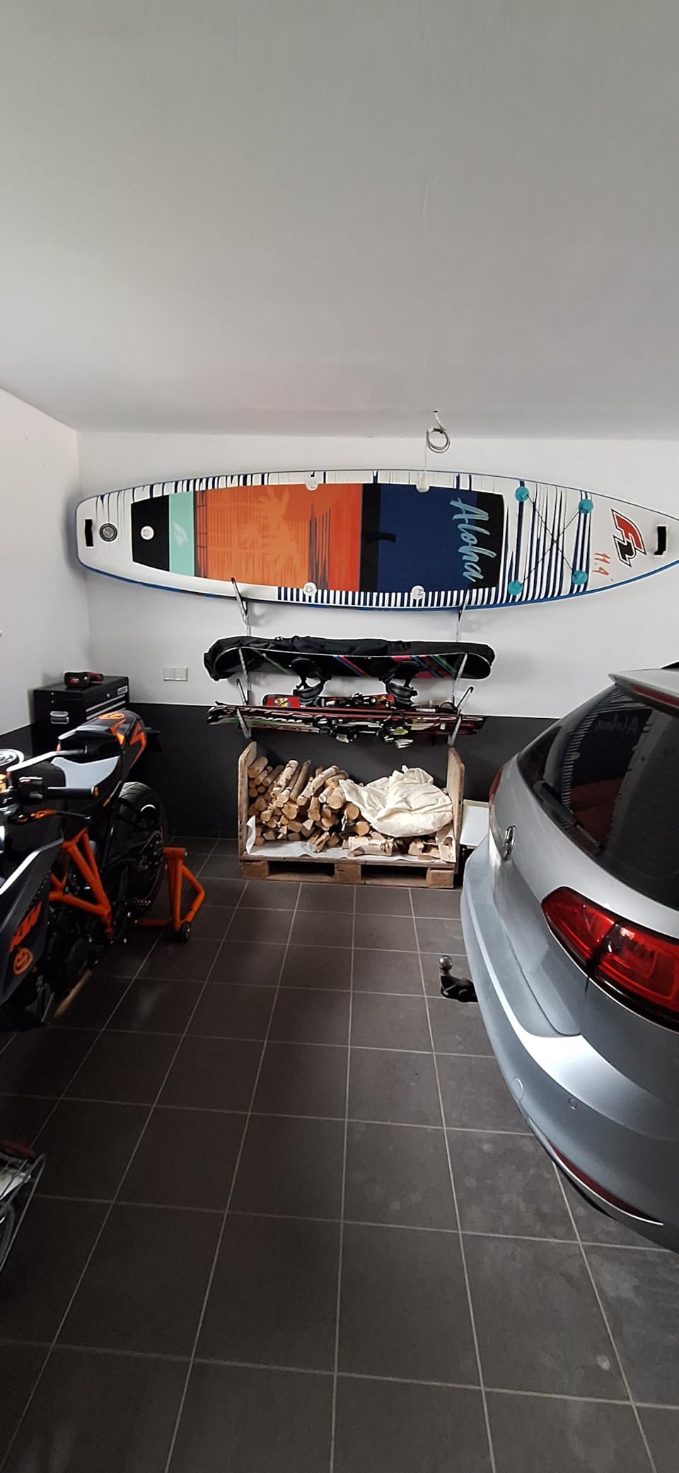 Wiltec Supporto muro surf sci 2 livelli 30 kg ripiano