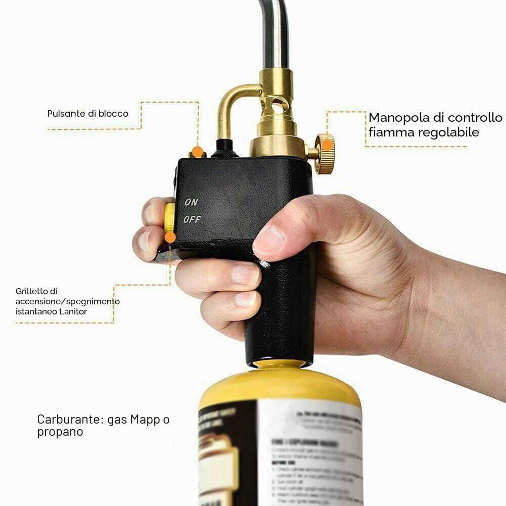 Weytoll MAPP Torcia a Propano per Saldatura 2800°C senza gas