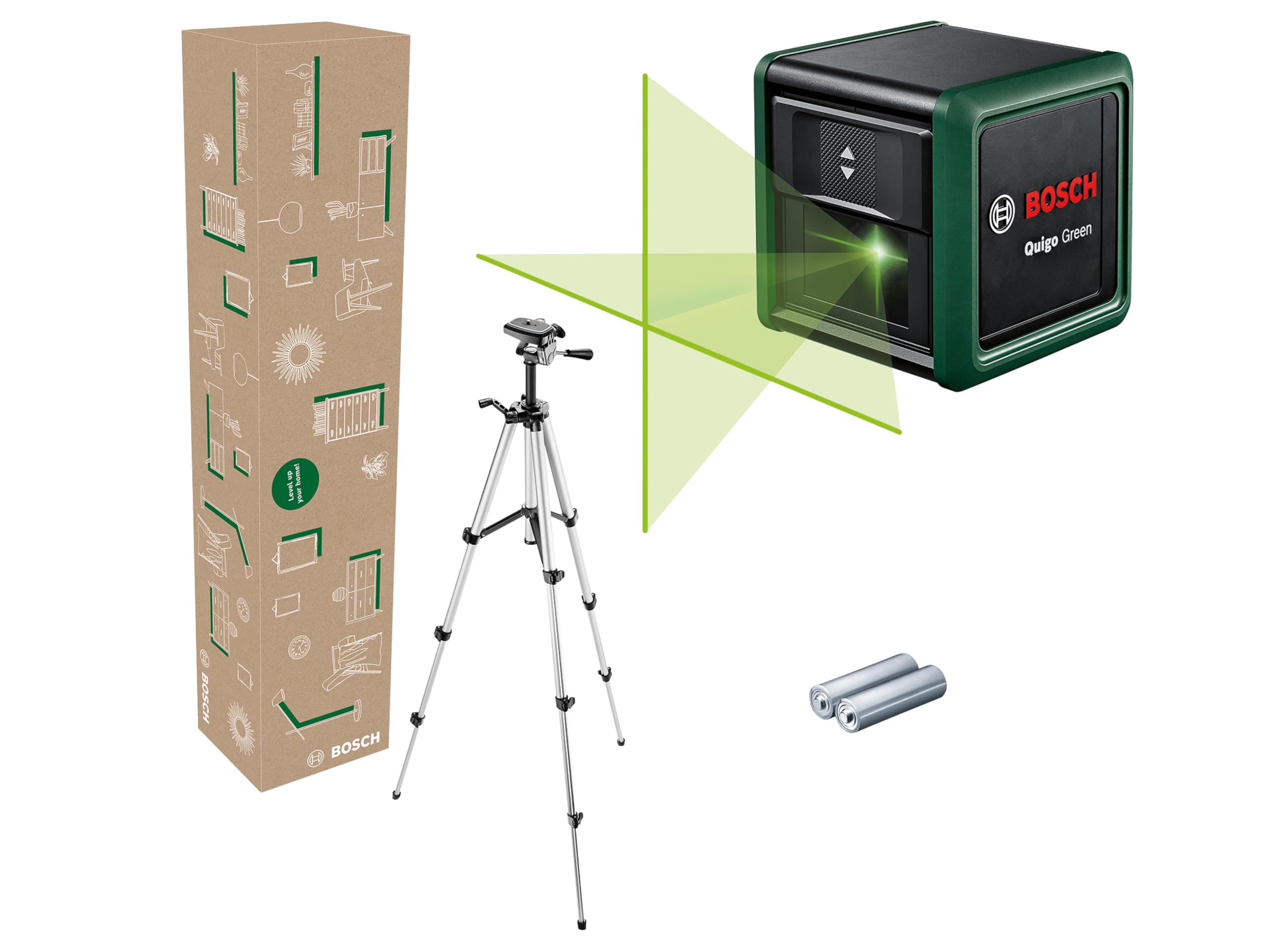 Bosch Quigo Green Livella Laser a Croce con Treppiede