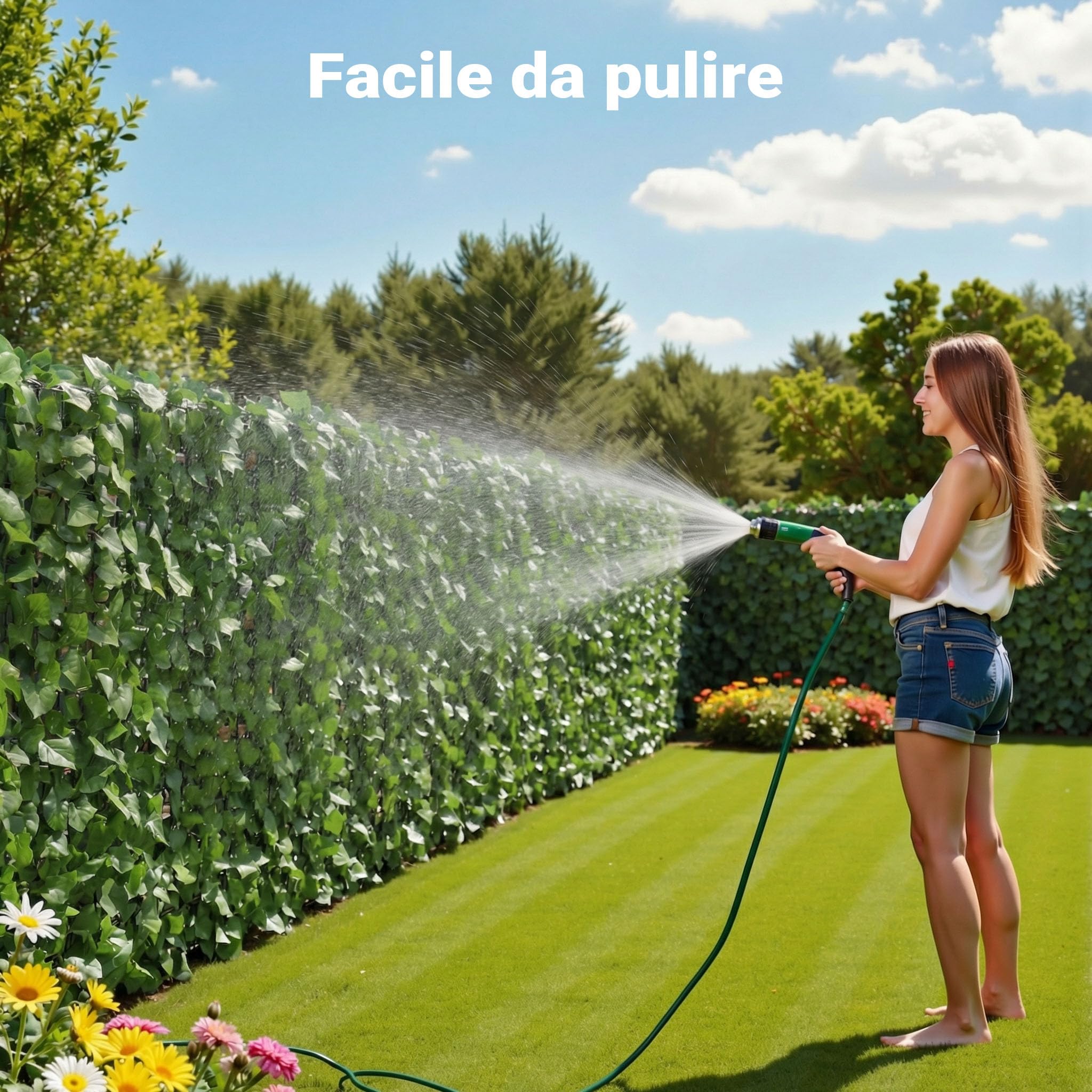 Wiltec Siepe artificiale edera 300x150 cm frangivista